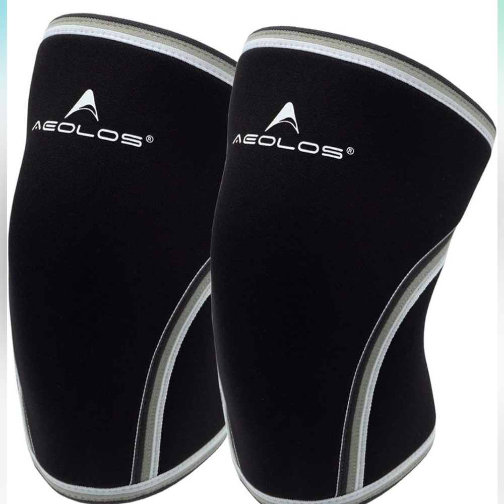 AEOLOS Knee Sleeves (1 Pair)，7mm‎ Compression Knee Braces  (Small, Black)